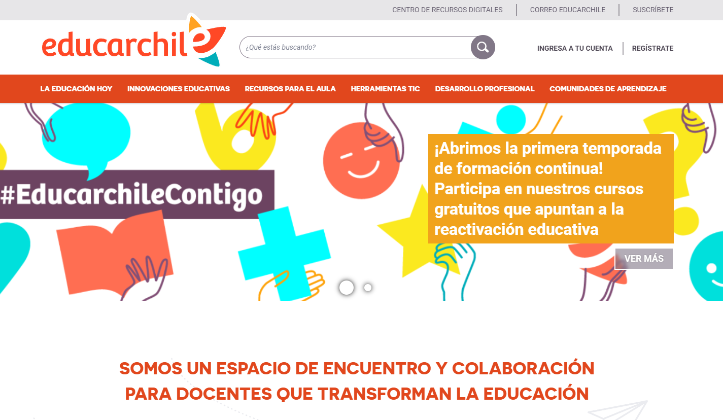 pantalla de Educar Chile